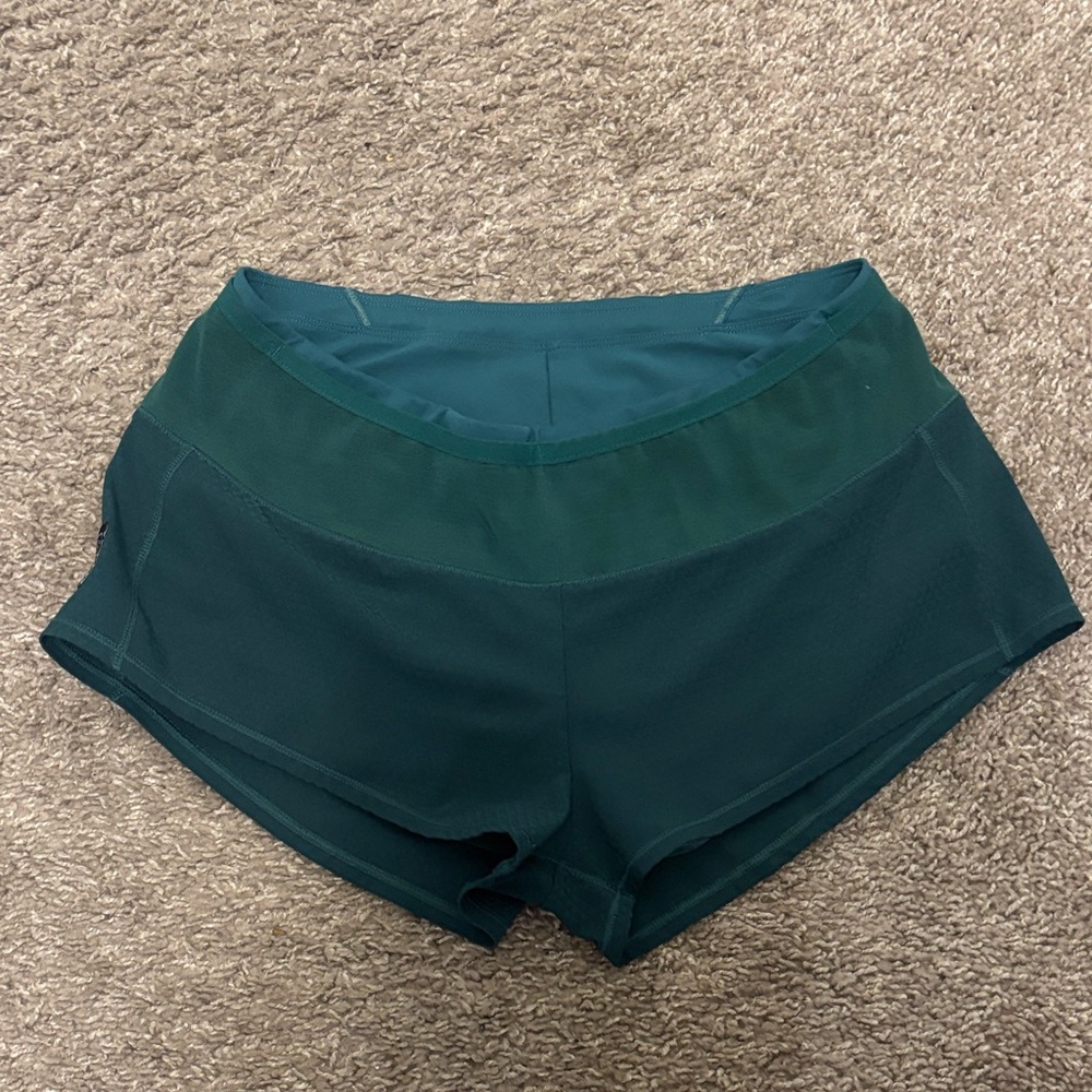 oiselle Teal Green Performance Running Shorts
